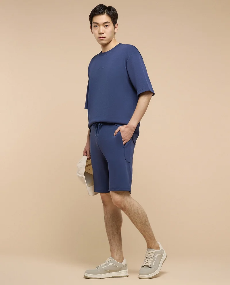 أر أند بي Solid Shorts with Drawstring Waist