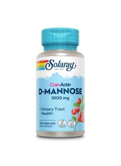 Solaray D-Mannose w/CranActin Cranberry Extract 1000mg w/VIT C, Healthy Urinary Tract Support 120ct (120 CT)