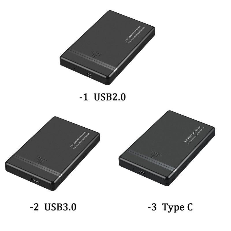 2.5'' غلاف قرص صلب لـ قرص صلب SATA/SSD مع موصل USB2.0 يمكن توصيله واستخدامه مباشرة، غلاف محرك خارجي محمول لكمبيوتر محمول - Image 2