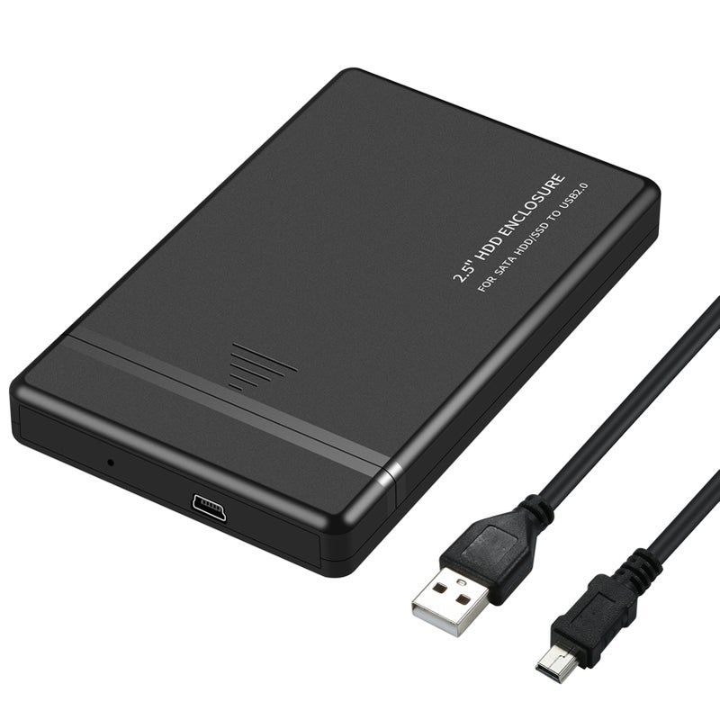 2.5'' غلاف قرص صلب لـ قرص صلب SATA/SSD مع موصل USB2.0 يمكن توصيله واستخدامه مباشرة، غلاف محرك خارجي محمول لكمبيوتر محمول - Image 1