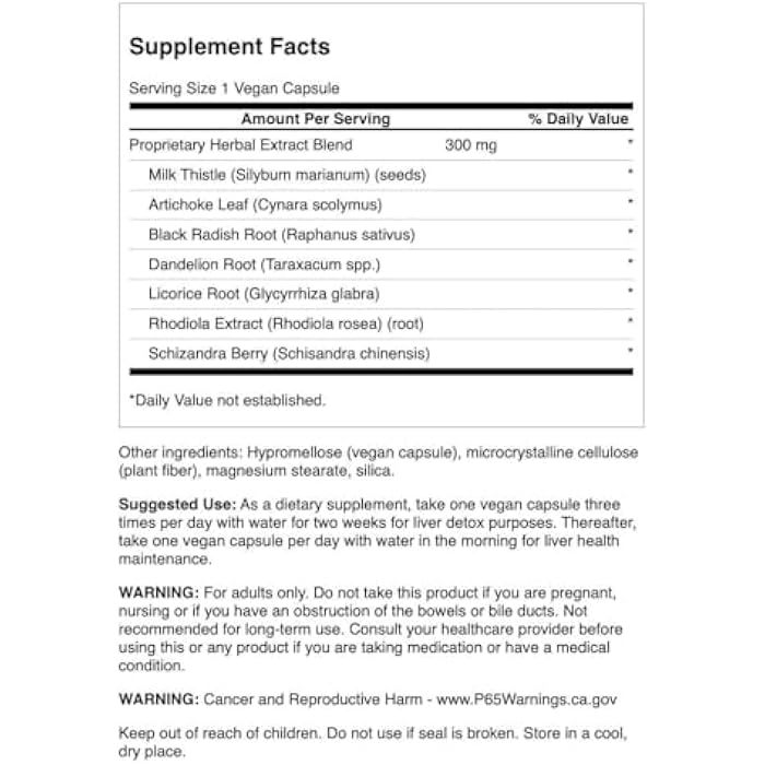 Swanson Liver Tone Liver Detox Formula 300 Milligrams 120 Veg Capsules - Image 2
