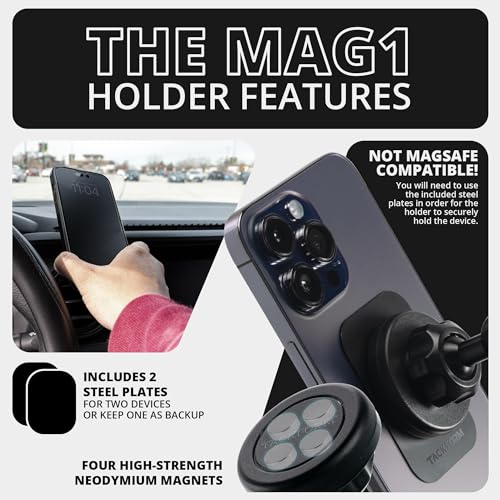 Tackform Link Vent Mount Universal Magnetic Phone Holder Compatible with 2015-2020 Ford F-150, 2017-2021 Super Duty, and 2018-2021 Expedition | Aluminum Base, Short Reach | NOT Compatible With MagSafe - Image 4