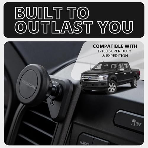 Tackform Link Vent Mount Universal Magnetic Phone Holder Compatible with 2015-2020 Ford F-150, 2017-2021 Super Duty, and 2018-2021 Expedition | Aluminum Base, Short Reach | NOT Compatible With MagSafe - Image 2
