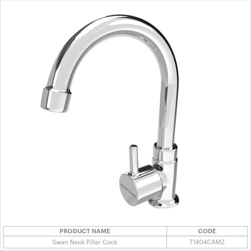 Johnson Bathrooms Johnson Coral Floor Mounted Swan Neck Brass Pillar Cock for Bathroom and Kitchen Sinks| Durable Brass Build, Leak Proof, Premium Body, Wash Basin Tap, Kitchen Tap| 10 Years Warranty - Image 5