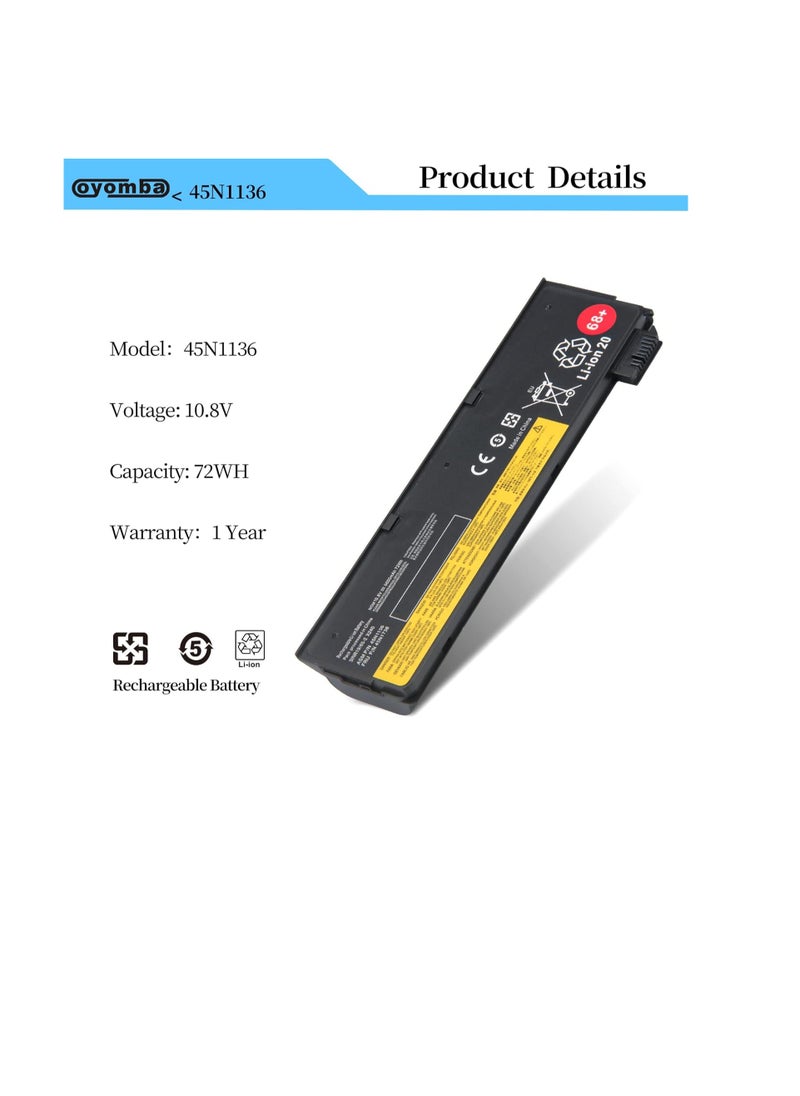 ماركة غير محددة 68+ 0C52862 بطارية كمبيوتر محمول لينوفو ثينك باد T440 T440S T450 T450S W530 L430 L530 W550 W550s X240 X250 X260 45N1000 45N1001 45 n1003 45N1004 45N1010 45N1013 0A3630 72Wh  - Image 5