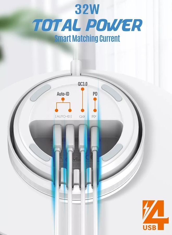 LDNIO Wireless Charger 5-in-1 Wireless Charging Station with 15W Qi-Certified Wireless Charger & 32W USB-C Port PD Fast Charger, Portable Multiport Charger for iPhone, iPad, Samsung and More - Image 2