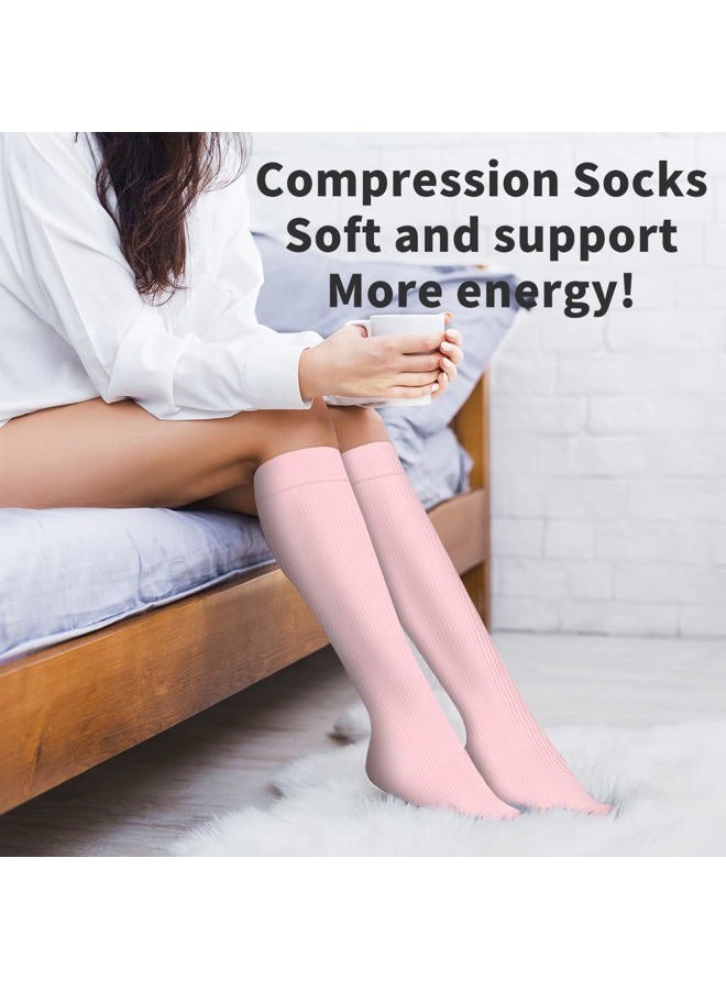 COOLOVER Copper Compression Socks for Women and Men(6 Pairs)-Best Support for Running, Athletic, Nursing, Travel, 02 Black/Navy/Gray/White/Red/Pink, S-M - Image 4