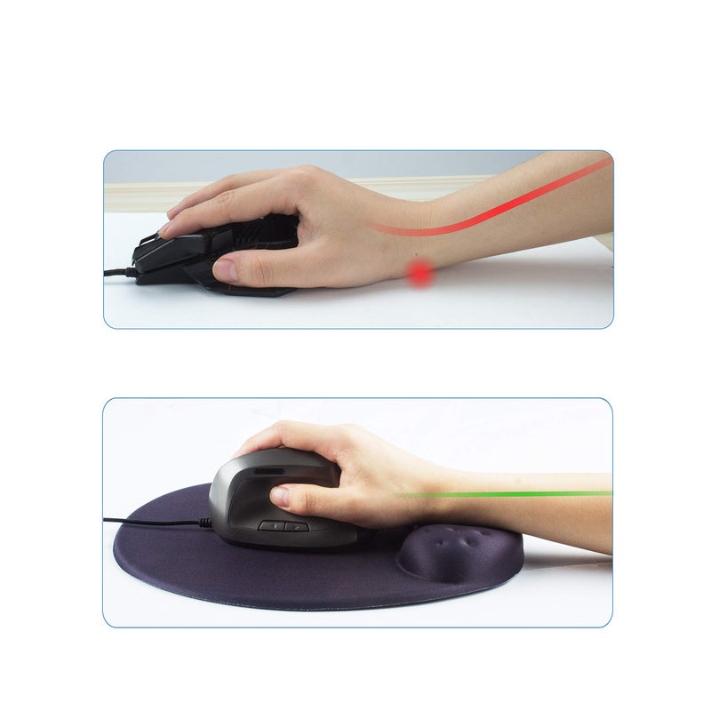 BRILA Large Mouse Pad with Ergonomic Memory Foam Wrist Rest Support - Massage Holes Design - Skidproof Pu Bottom - Wrist Fatigue/Pain Relief Mousepad with Elbow Hand Cushion for Gaming & Work - Image 3