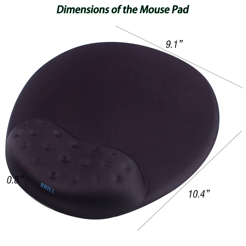 BRILA Large Mouse Pad with Ergonomic Memory Foam Wrist Rest Support - Massage Holes Design - Skidproof Pu Bottom - Wrist Fatigue/Pain Relief Mousepad with Elbow Hand Cushion for Gaming & Work - Image 2