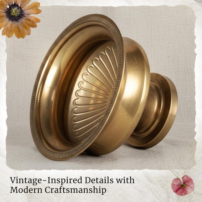 WORTH Gold Color Urn Vase Set of 2 for Centerpieces, 8" H. x 11.8" Dia. Classic Metal Trumpet Small Flower Pot for Table, Bowl Vase for Wedding Party Event Home Decor - Image 5