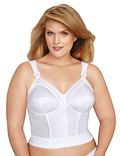 Exquisite Form womens Exquisite Form Fully Women's Front Close Longline Posture #5107530 Bra, White, 46D US - Image 1