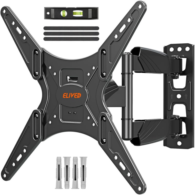 ELIVED TV Wall Bracket for Most 26-60 inch TVs, Tilt and Swivel Wall Mount for Flat or Curved TVs with VESA 100x100-400x400mm up to 40KG, Full Motion Corner TV Bracket with Articulating Arm EV009 - Image 1