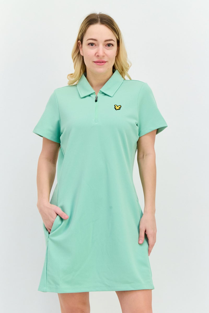 Lyle & Scott Women Brand Logo Mini Dress, Green - Image 1