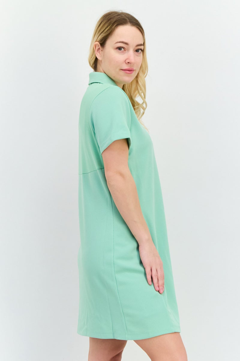 Lyle & Scott Women Brand Logo Mini Dress, Green - Image 4