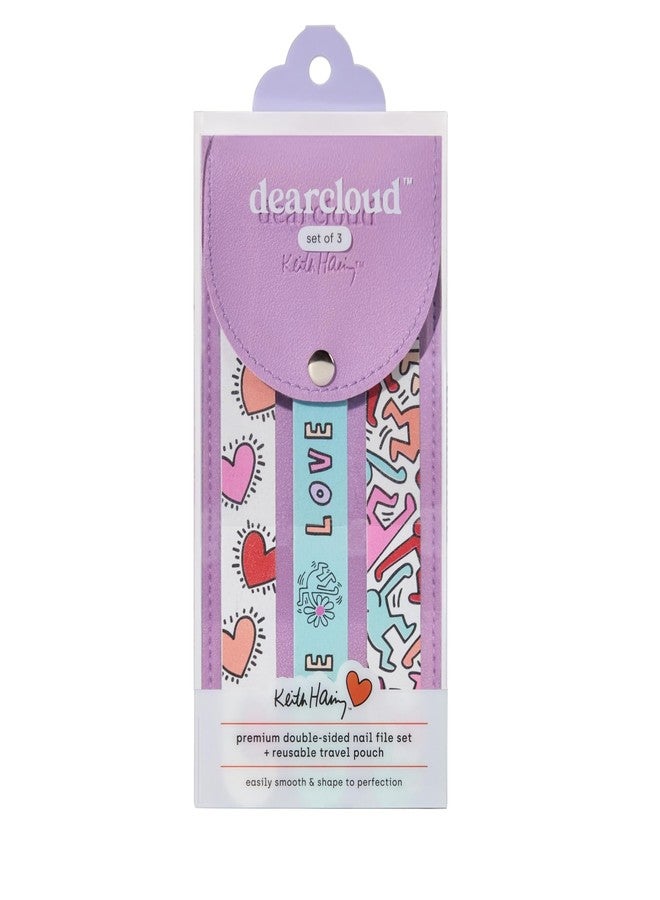 dearcloud Keith Haring Nail Files Set - Double-Sided Emery Boards with Travel Pouch - Image 1