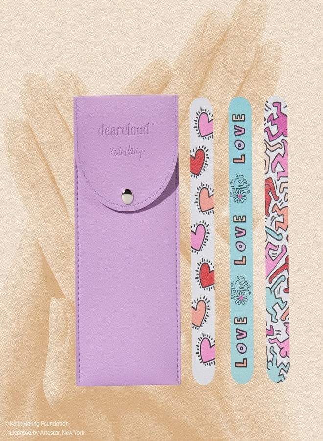 dearcloud Keith Haring Nail Files Set - Double-Sided Emery Boards with Travel Pouch - Image 2