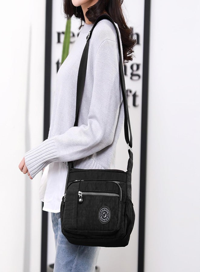 LassZone Lightweight Nylon Crossbody Bag for Women Multi-pocket Satchel Shoulder Bag Ladies Travel Handbags Waterproof Messenger Bag - Image 2