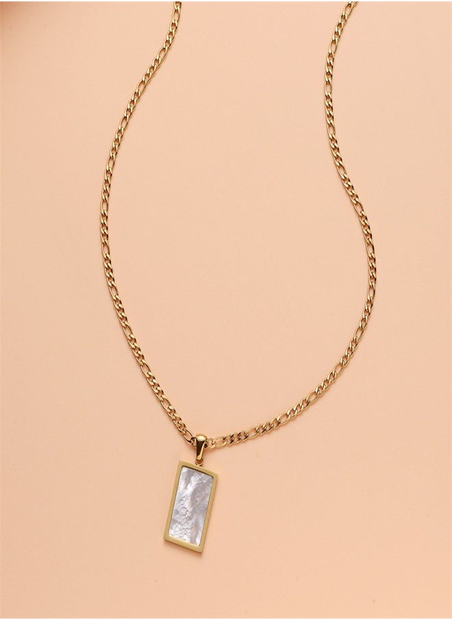 General - Titanium gold inlaid shell pendant necklace Exquisite gifts for parties weddings  meeting accessories - Image 1
