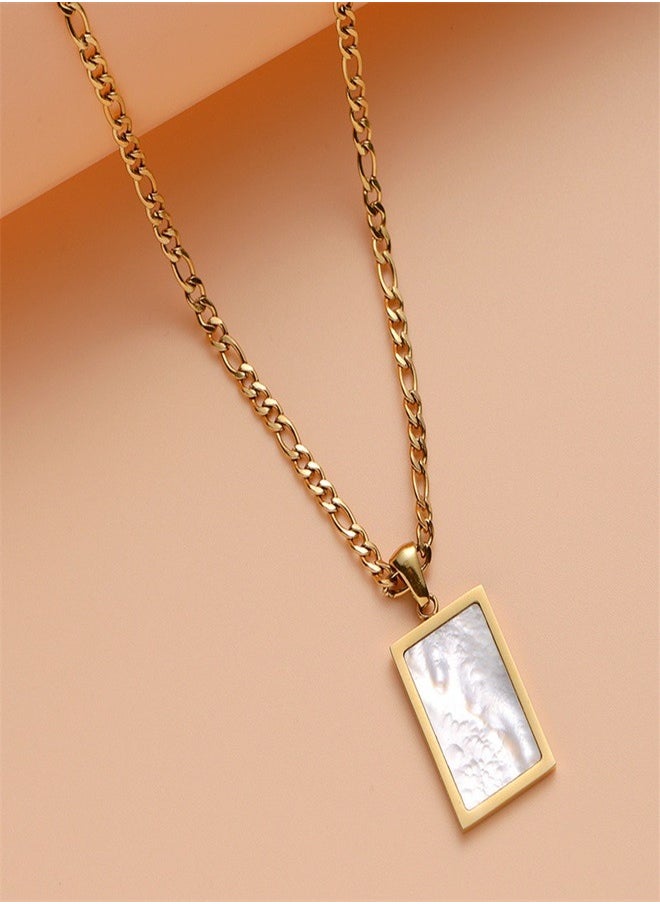 General - Titanium gold inlaid shell pendant necklace Exquisite gifts for parties weddings  meeting accessories - Image 1