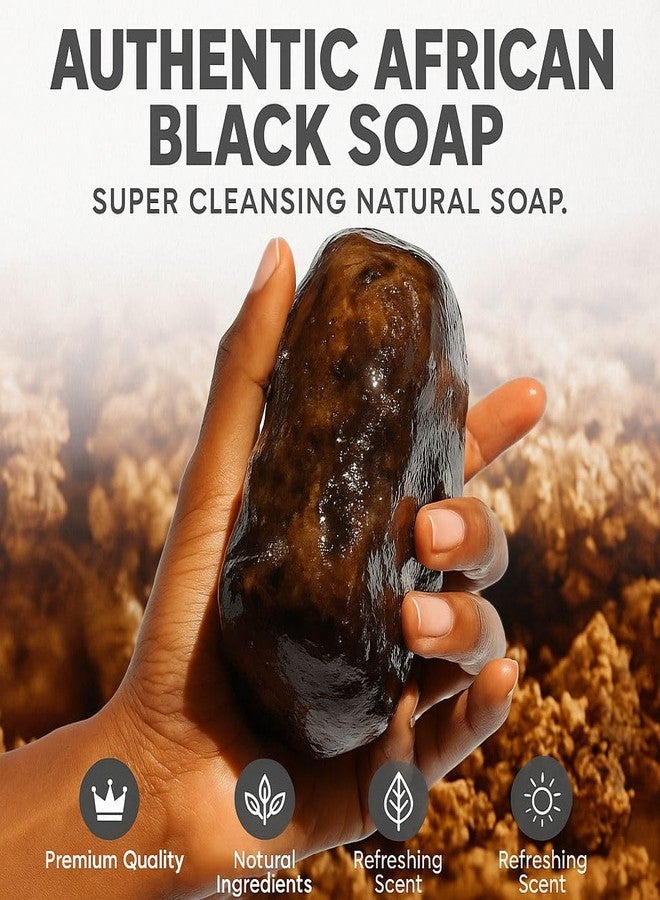 Suplox Best Raw Organic African Black Soap Bar, long lasting for oily skin, 100% pure natural body cleanser from Ghana, authentic, made with natural ingredients. - Image 4