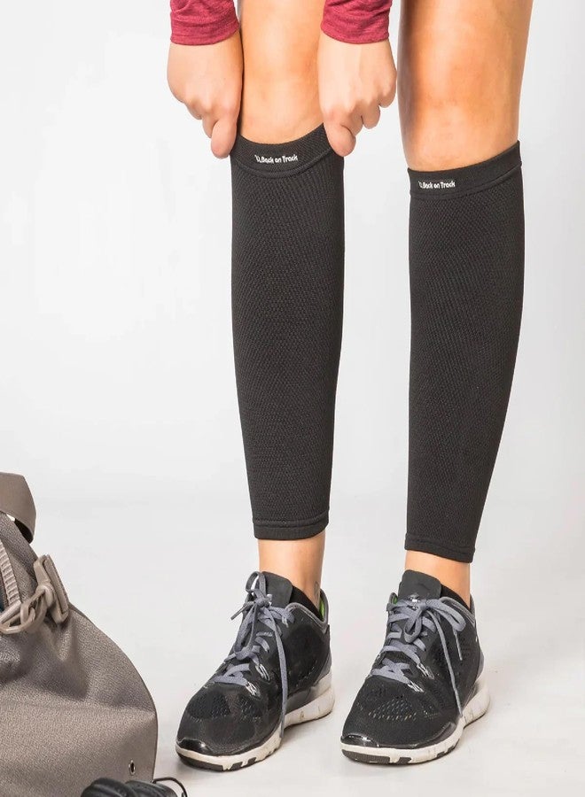 Back on Track Physio Calf Brace 4-Way Stretch 1127 with Welltex Technology, Black, Medium - Image 3