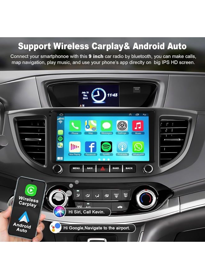 Adapter-Universe 4G+64G Car Radio for Honda CRV 2012 2013 2014 2015 2016, 9 Inch IPS Touch Screen CRV Stereo with Carplay&Android Auto,Blutooth& GPS Navigation, Back-up Camera&FM Radio - Image 3