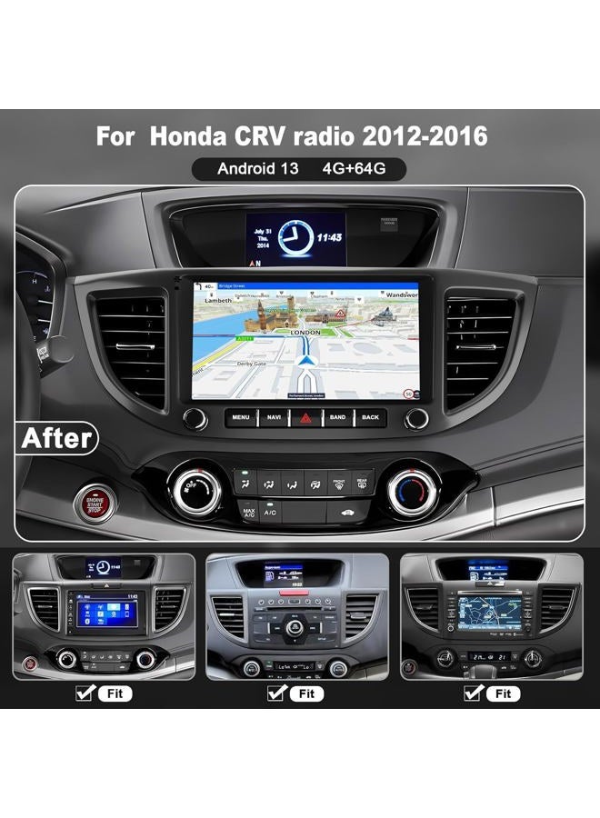 Adapter-Universe 4G+64G Car Radio for Honda CRV 2012 2013 2014 2015 2016, 9 Inch IPS Touch Screen CRV Stereo with Carplay&Android Auto,Blutooth& GPS Navigation, Back-up Camera&FM Radio - Image 2