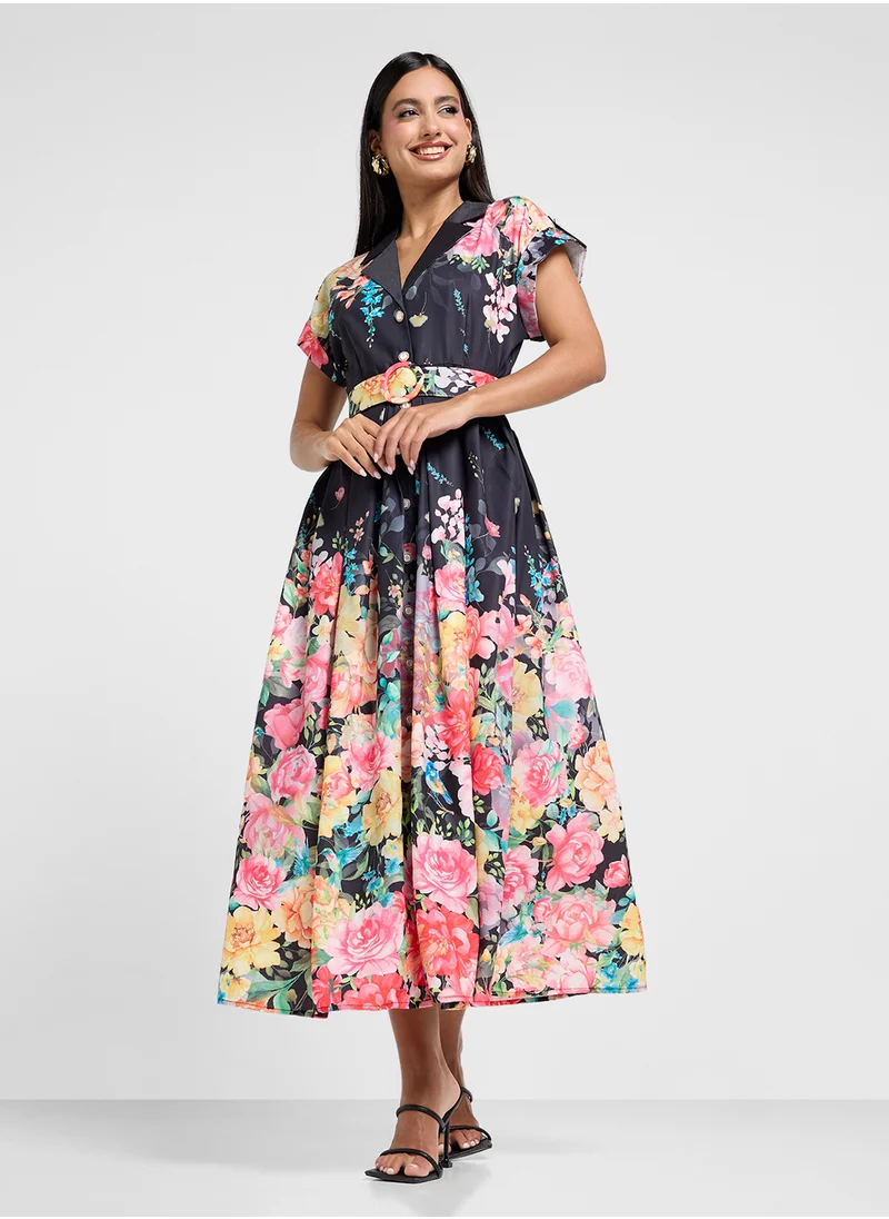 خزانة Floral Print Dress