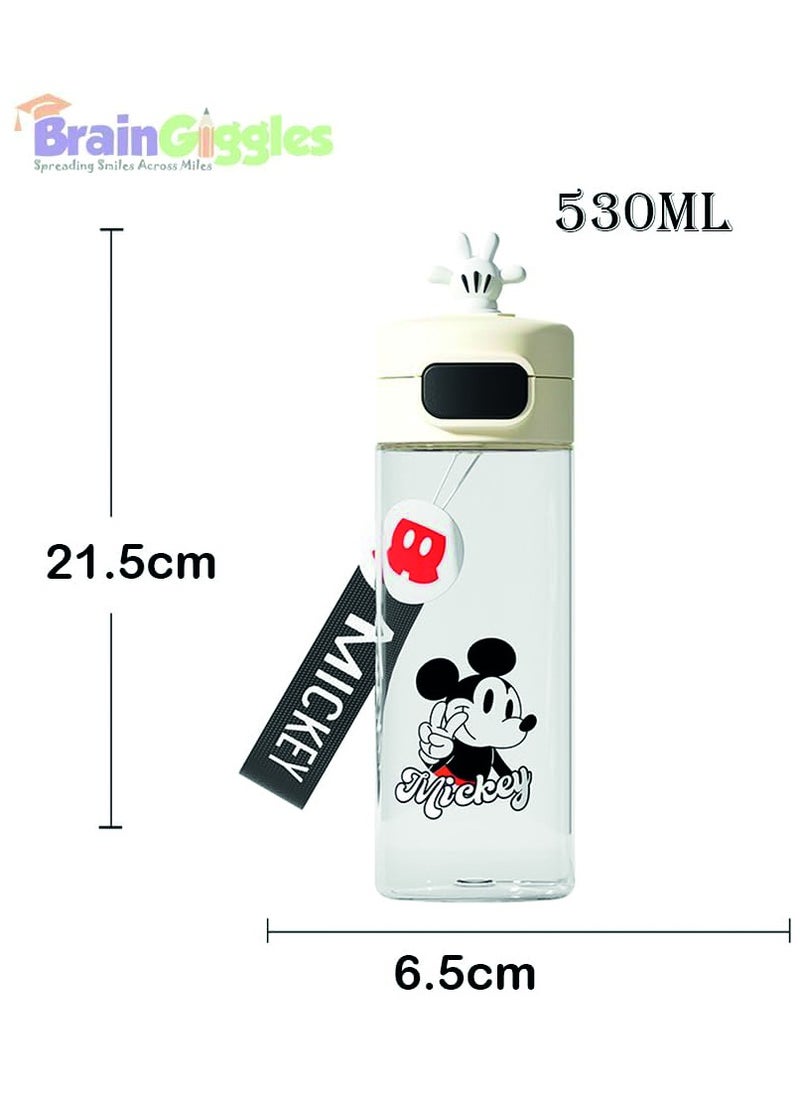 BrainGiggles BrainGiggles Disney Water Bottle for Boys and Girls – 530ml Leakproof, BPA-Free Kids Water Bottles, Lightweight Tritan Water Bottle for School Toddler Water Bottle - Mickey Mouse  - Image 2