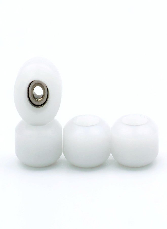 RACOFSB Fingerboard Wheels Durable Material Street Shape with Smooth Bearings (White) - Image 1