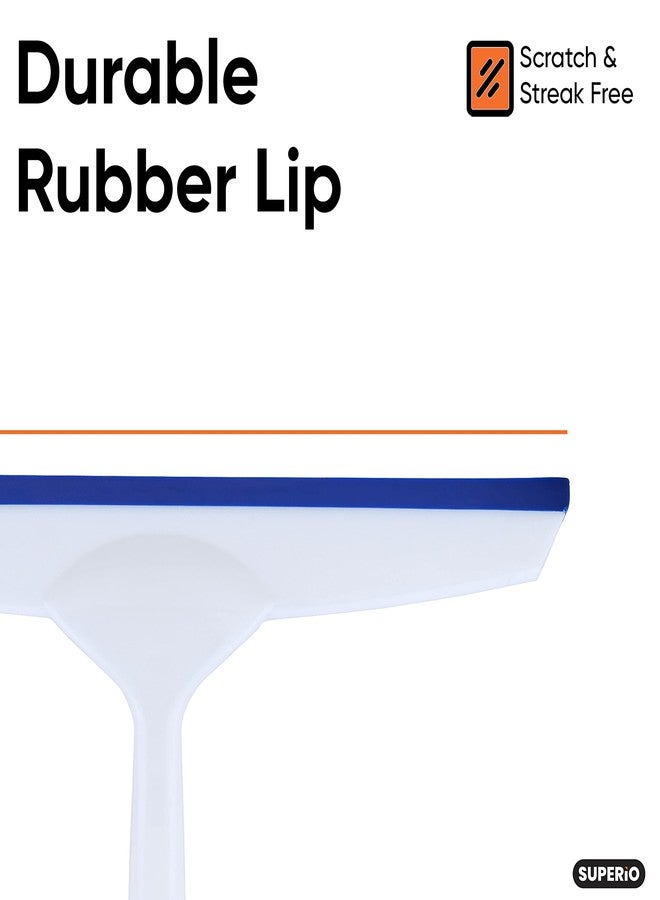 Superio Rubber Squeegee Blue 10", Streak Free All Purpose Window Squeegee, Comfort Grip Handle and Hanging Hook. - Image 3