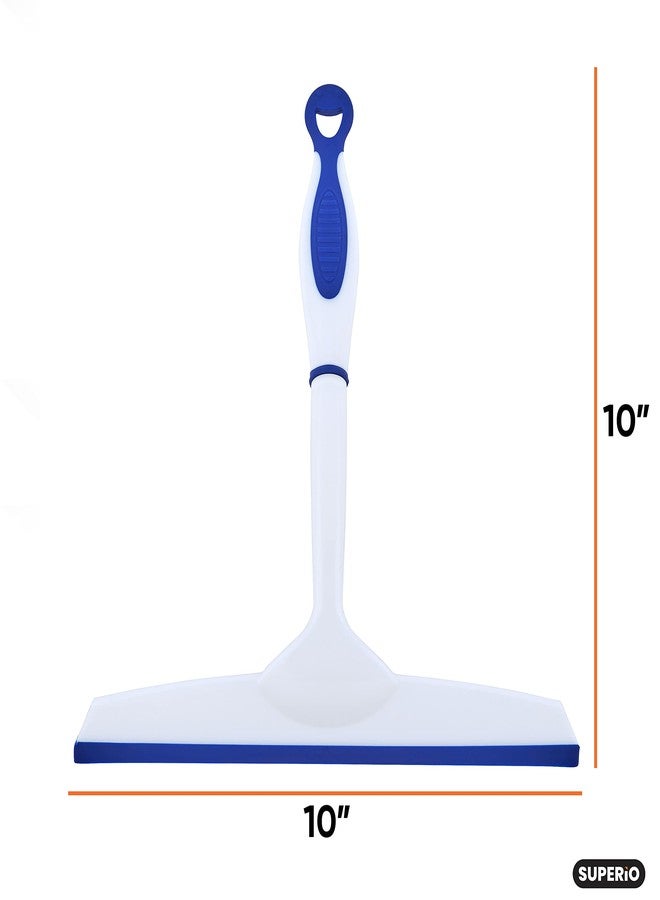 Superio Rubber Squeegee Blue 10", Streak Free All Purpose Window Squeegee, Comfort Grip Handle and Hanging Hook. - Image 2