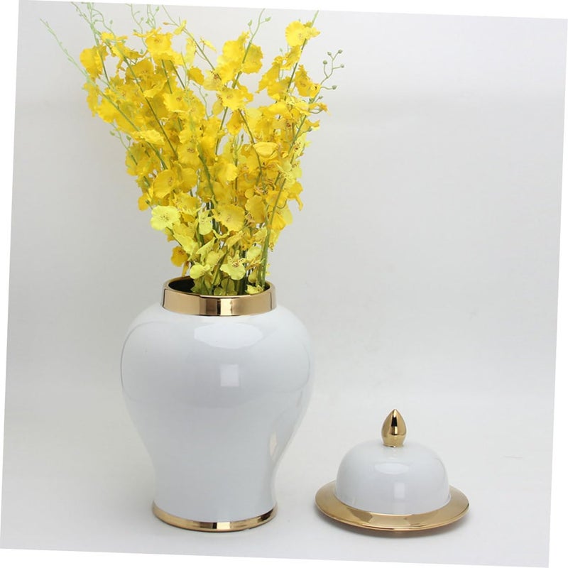 Ceramic Ginger Jar Tea Storage Jar Home Decor Vase Rustic Flower Centerpiece - Image 5