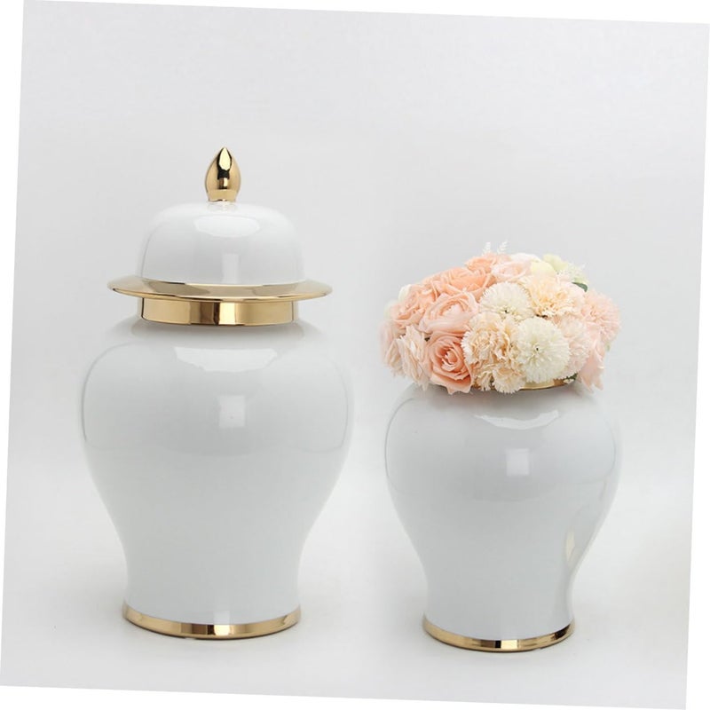 Ceramic Ginger Jar Tea Storage Jar Home Decor Vase Rustic Flower Centerpiece - Image 4
