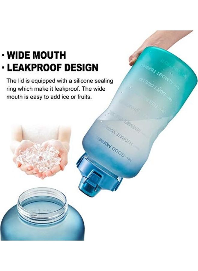 NIBEMINENT Motivational Time Marker Water Bottle Navy/Green - Image 3