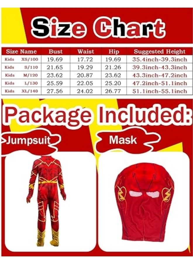GGEROU Superhero Costume Cosplay Set, 3D Style Superhero Role-playing Full Bodysuit, Kids Spiderman Dress Up Spandex Jumpsuit - Image 5