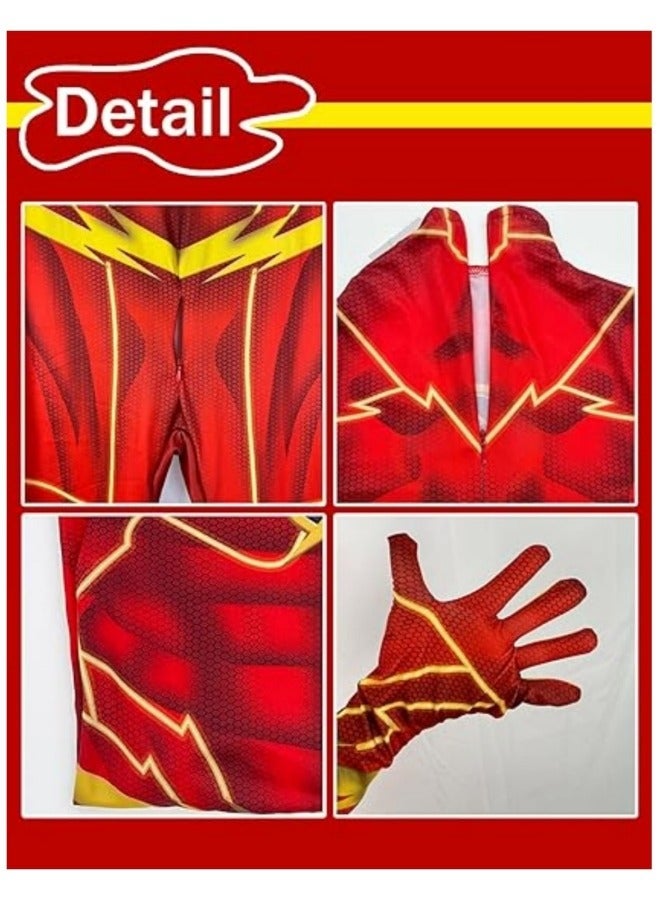 GGEROU Superhero Costume Cosplay Set, 3D Style Superhero Role-playing Full Bodysuit, Kids Spiderman Dress Up Spandex Jumpsuit - Image 4