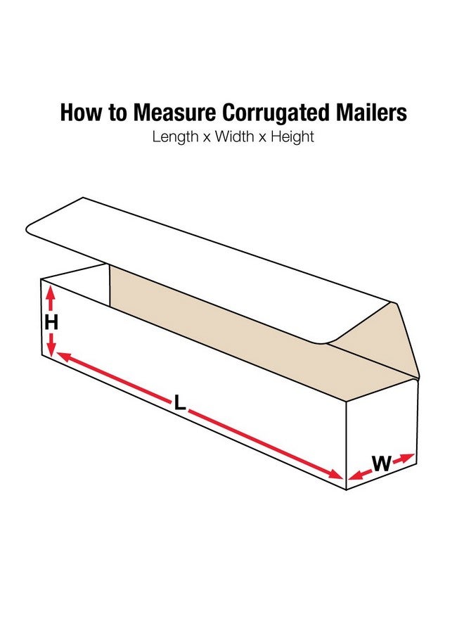 أفيديتي صناديق بريد من الورق المقوى المموج الأبيض 30 × 4 × 4 عبوات مكونة من 50 قطعة مقاومة للسحق للشحن والبريد والتخزين - Image 2