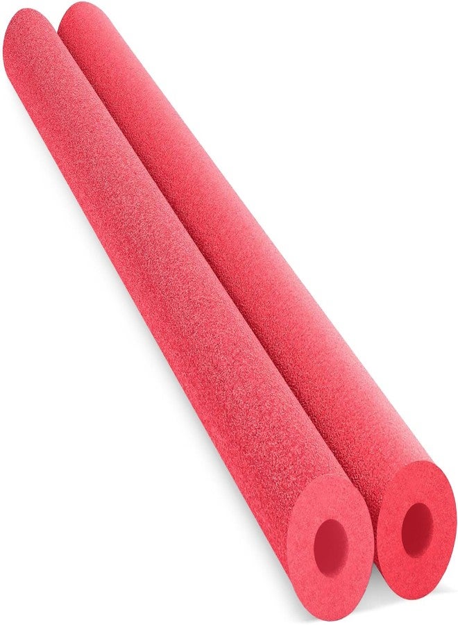 Chochkees Floating Pool Noodles Foam Tube 2-Pack, Thick Hollow Noodles for Floating in The Swimming Pool, 52" Inches Long (Red) - Image 1