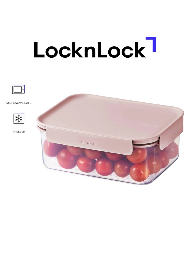 LocknLock حاوية طعام لوكن لوك كلاسيك بلس مستطيلة - 1.65 لتر وردي، قفل من 4 جوانب، قابلة للتكديس ومضادة للتسرب - Image 1