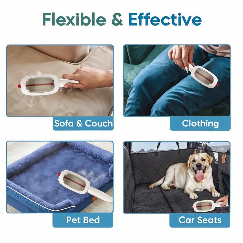 Lint and pet Hair Remover,Pet Hair Removal Glove,Clothe Hair Remover Roller,Reusable Lint Roller for Clothes,Pet Hair Remover for Clothes, Lint Brushes for Clothes (White) - Image 2