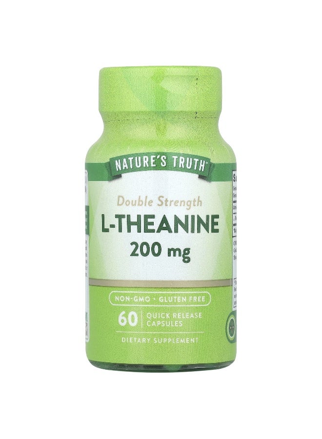 حقيقة الطبيعة، قوة مزدوجة من L-Theanine، 200 ملغ، 60 كبسولة سريعة الذوبان