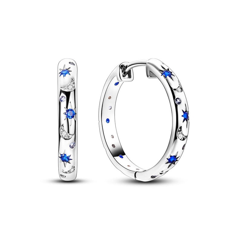 NARMO Hoop Earrings for Women 925 Sterling Silver Earrings Moon Earrings Silver Hoop Earrings for Women - Image 1