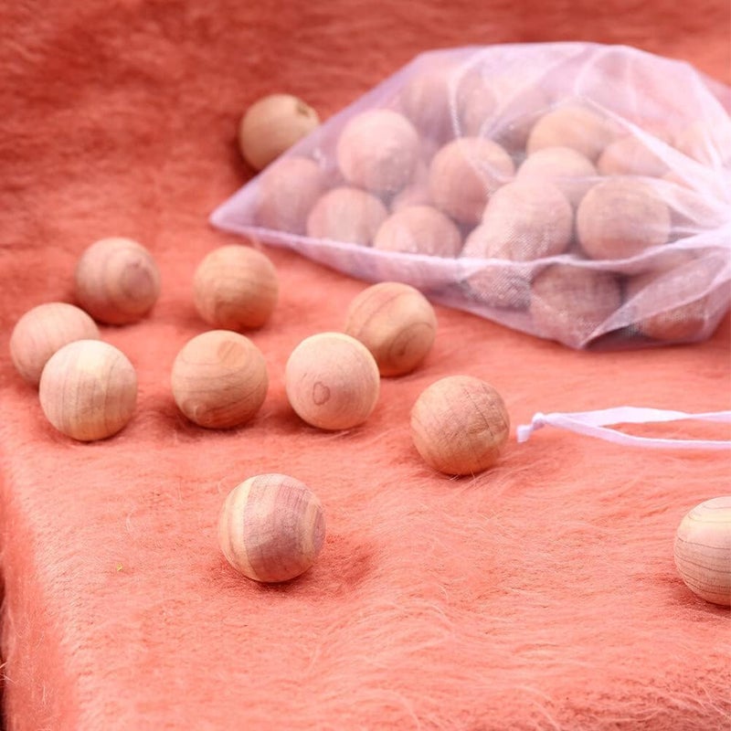 PRETOX PRETOX Natural Red Wood Cedar Balls For Pest Control Garments Closets Wardrobe Fragrance Clothes Freshener Moth Protection Wooden Cedar Balls Combo Storage Accessories Closets Drawers 12 - Image 5