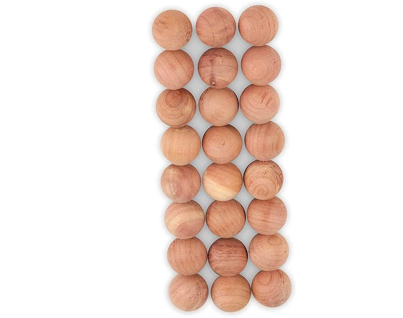 PRETOX PRETOX Natural Red Wood Cedar Balls For Pest Control Garments Closets Wardrobe Fragrance Clothes Freshener Moth Protection Wooden Cedar Balls Combo Storage Accessories Closets Drawers 12 - Image 1
