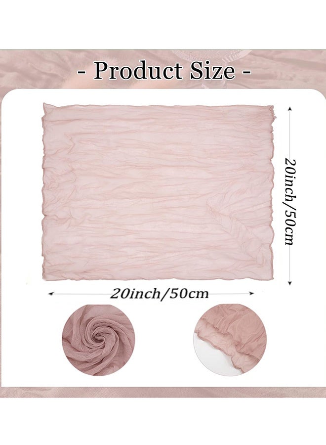 8 Packs Cheesecloth Napkins 20 x 20 Inch Pink Boho Gauze Cheese Cloth Napkins Bulk Rustic Dinner Table Decor for Wedding Bridal Baby Shower Party Eid Gatherings Banquets Catering Home Dining Table Decor - Image 2