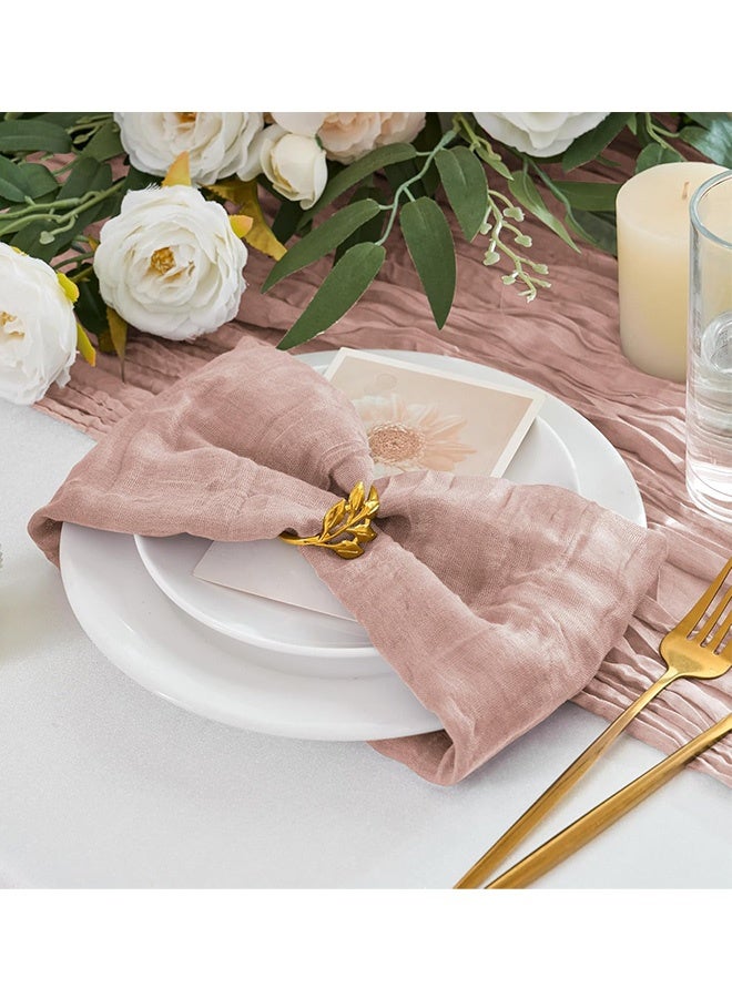 8 Packs Cheesecloth Napkins 20 x 20 Inch Pink Boho Gauze Cheese Cloth Napkins Bulk Rustic Dinner Table Decor for Wedding Bridal Baby Shower Party Eid Gatherings Banquets Catering Home Dining Table Decor - Image 5