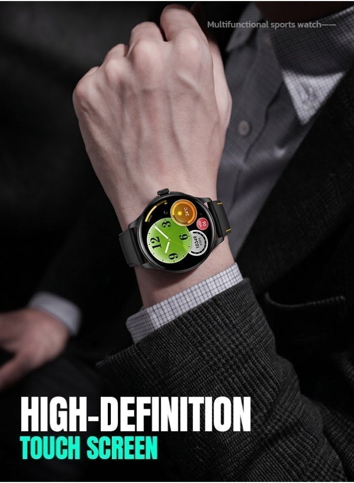 Starfire 1.43” Full Touch Round Smart Watch, IP68 Water Resistant, Magnetic Charging, Lightweight Black Fitness Watch - Image 3