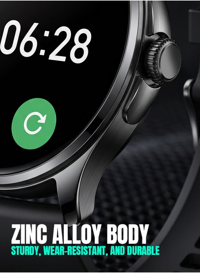 Starfire 1.43” Full Touch Round Smart Watch, IP68 Water Resistant, Magnetic Charging, Lightweight Black Fitness Watch - Image 5