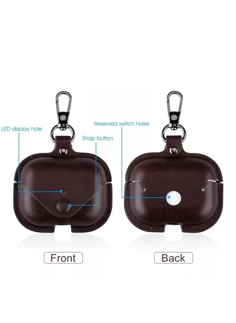 TWEGGON Airpods Pro 2 Case, Luxury Leather Case Compatible with Apple Airpods Pro 2 Dark Brown  - Image 2